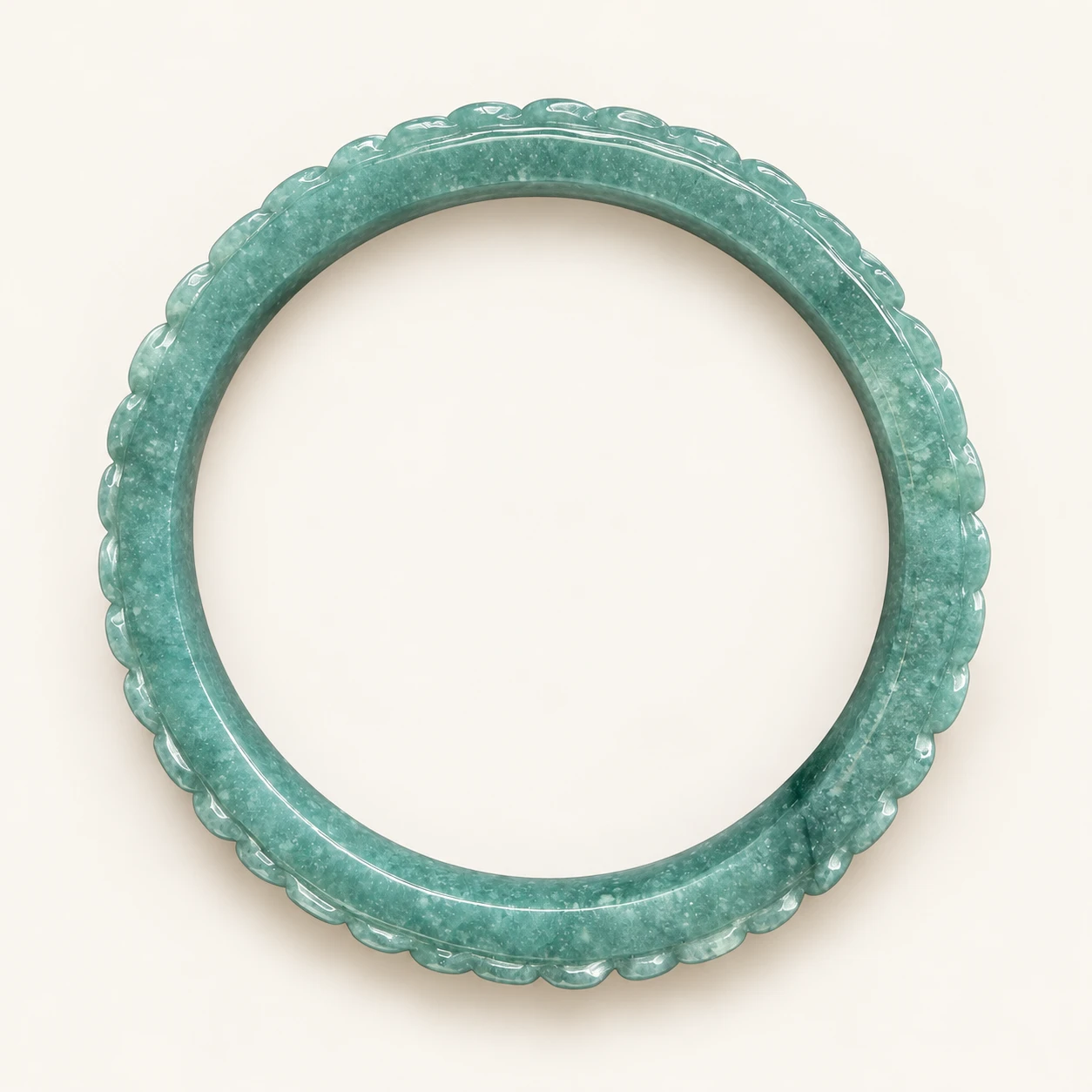 Carved Jade Bangle — studio background edit of supplied product photo