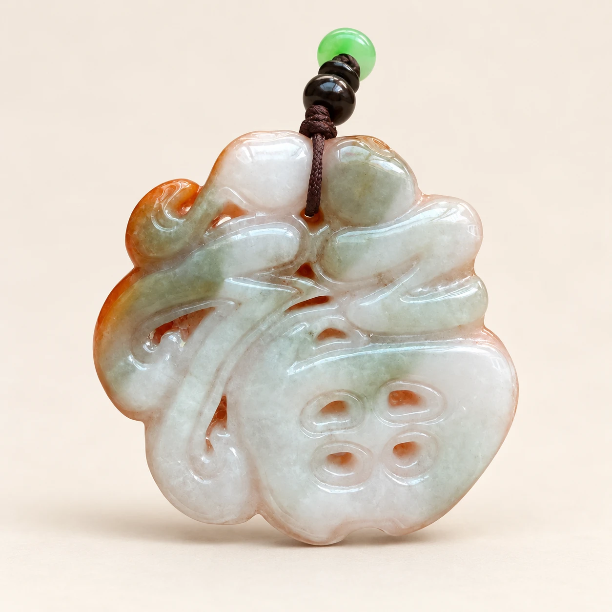 Fu Blessing Pendant — studio background edit of supplied product photo